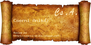 Cserni Anikó névjegykártya